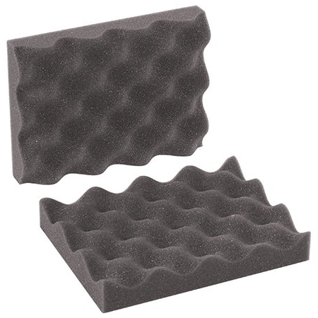 Bsc Preferred 8 x 6 x 2'' Charcoal Convoluted Foam Sets - 48 Sets/Case, 48PK BUY00014273
